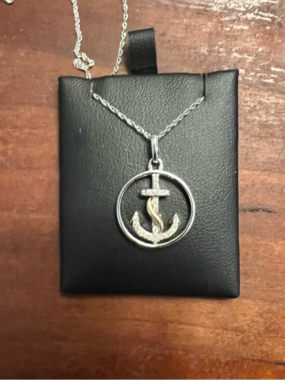 Sterling Silver Anchor Pendant Necklace Mixed Metal 18” Chain Nautical NWT #591 - Picture 3 of 6
